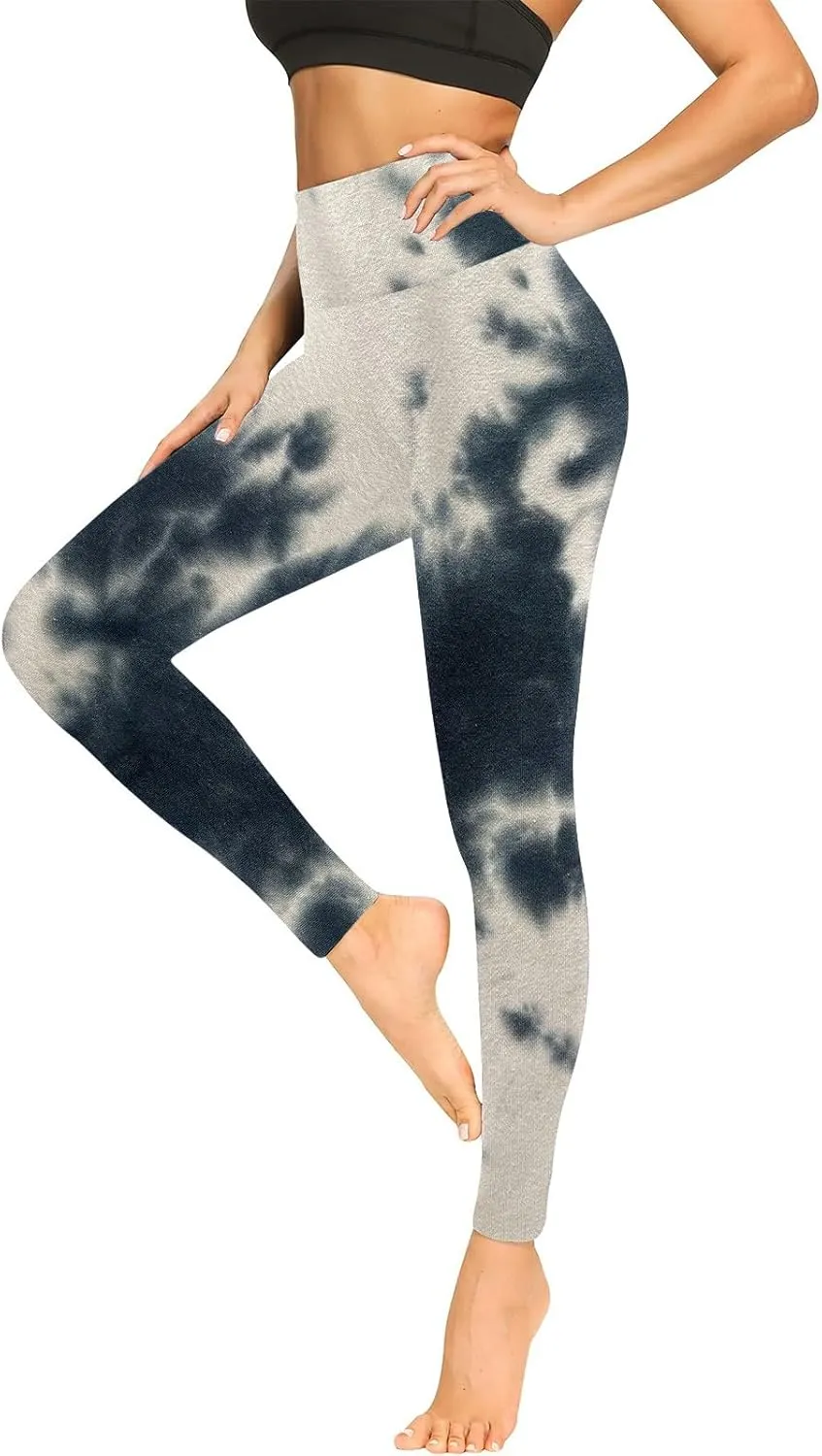 BZGTZT Tie Dye Hidden Scrunch Leggings for Women Tummy Control Butt Lifting Yoga Pants High Waist Compression Workout Tight