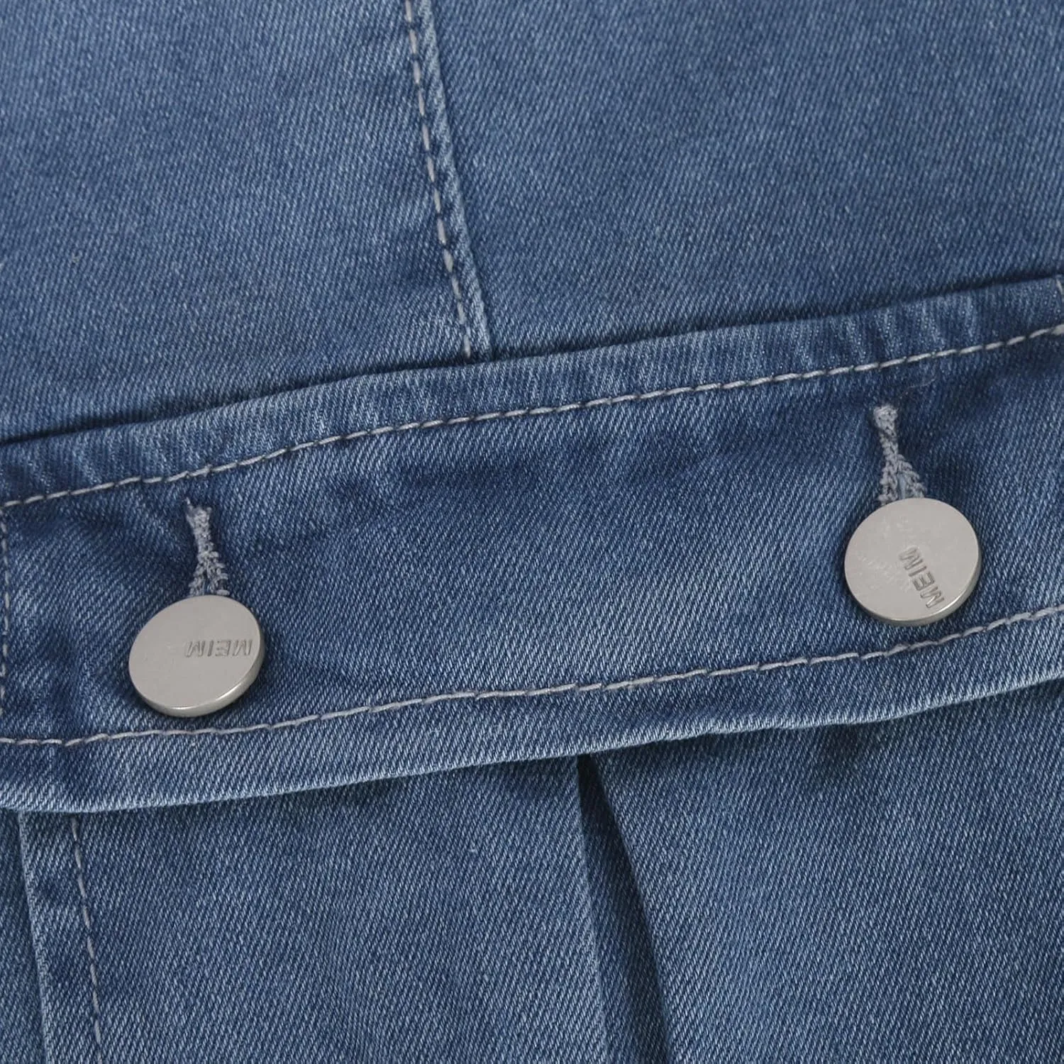 Cargo Style Skinny Jeans for Women Casual Fashion Slim Stretch Denim Pants with Flap Pocket Zipper Button Closure