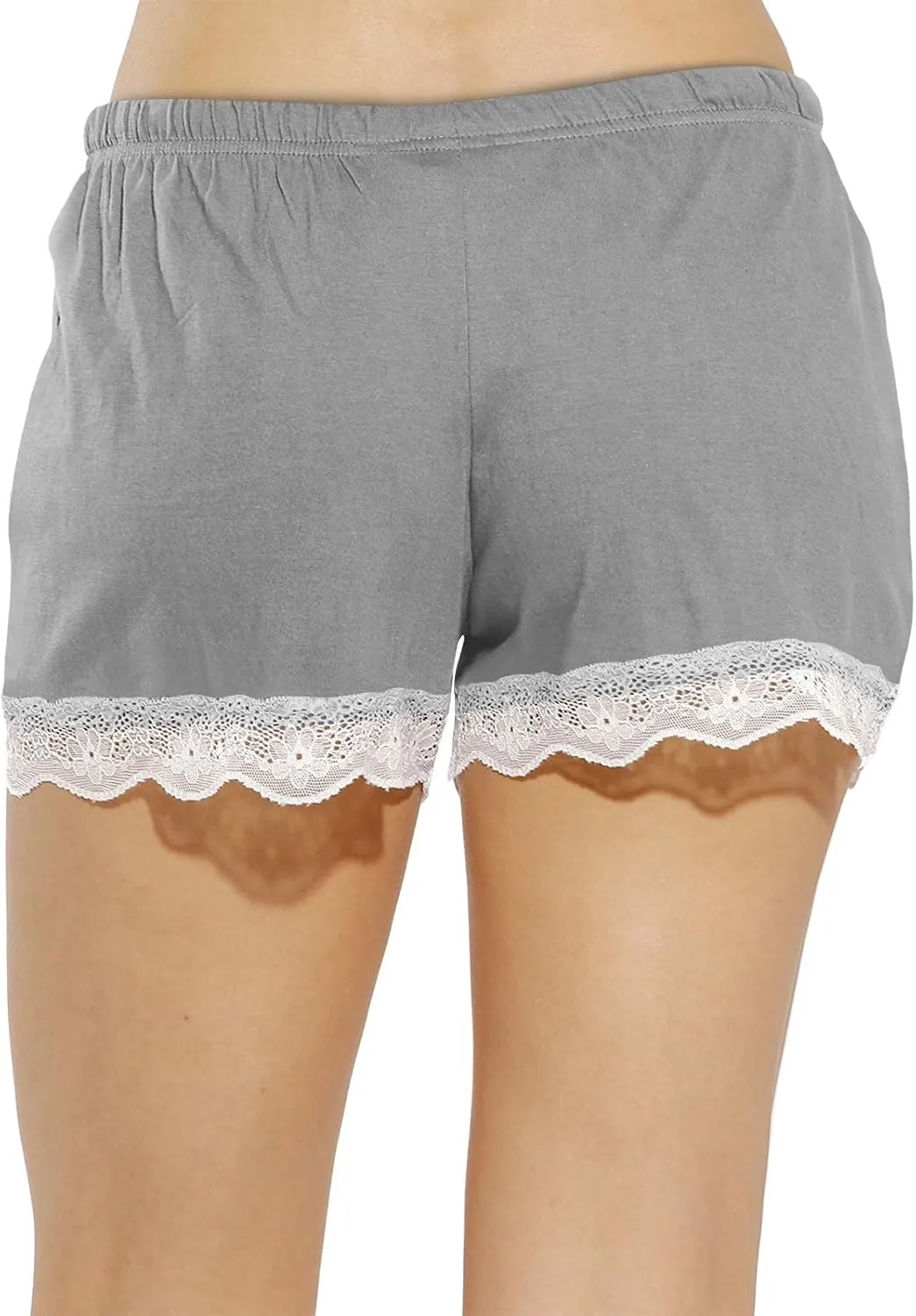 Womens Pajama Shorts Cute Plaid Summer Lace Lounge Pj Bottoms Baggy Elastic Waist Drawstring Casual Shorts for Women